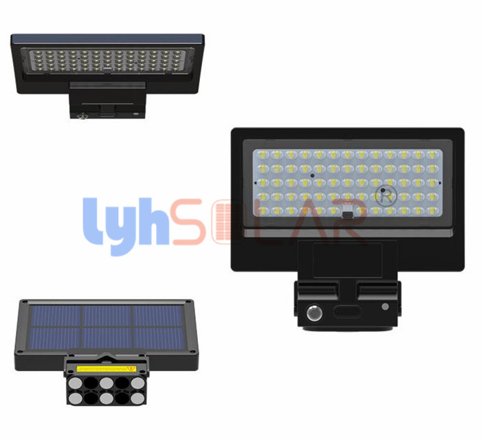Luces al aire libre solares portátiles negras de 5W 10w con el sensor con el tipo ángulo de la lente de la PC de haz de II